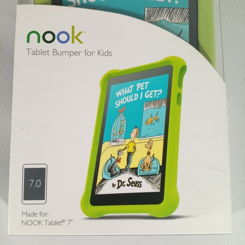 Nook 7.0 Tablet Bumper For Kids Dr Seuss Lime Green Micro Foam Protector Cover - Picture 2 of 4