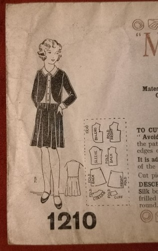 KLEID für MÄDCHEN Alter 8 bis 10 von MAUDELLA (um 1930) - Bild 1 von 2
