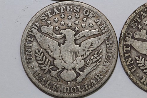 1903-O, 1906-D, Two 1909-P-S Barber Half Dollar Good to Fine (NUM8003-1) - Picture 9 of 10