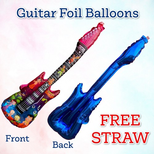 Globo en forma de guitarra superforma lámina helio niños música elegante fiesta cumpleaños baile - Imagen 3 de 5
