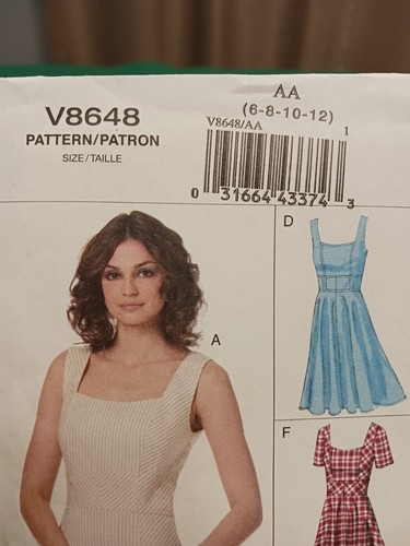 VOGUE EASY OPTIONS V8648 UNCUT paper pattern 2010 Sizes 6-12 - Picture 4 of 14