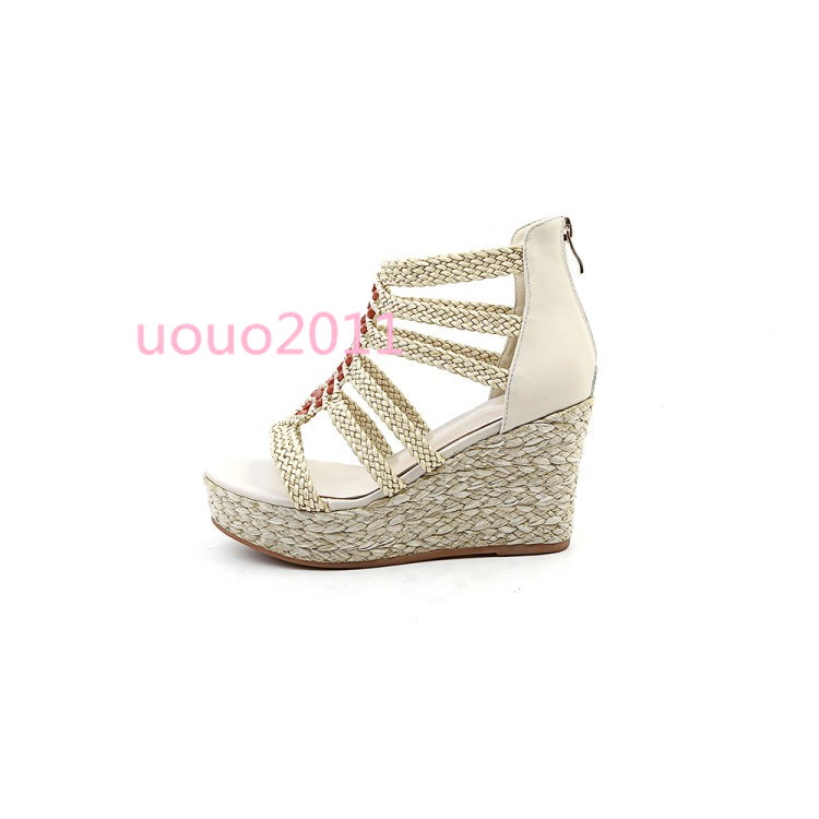 Para Mujeres Moda Boho retoe Tejido Cuña Tacón Alto Punta Abierta Cuña Tejido Zapatos Sandalias de cremallera en la espalda e1da40 Para Mujeres Moda Boho retoe Tejido Cuña Tacón Alto Punta Abierta Cuña Tejido Zapatos Sandalias de cremallera en la espalda e1da40