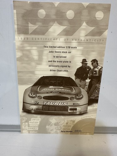 Chad Little #97 1999 firmado Roush Racing 1/18 John Deere edición limitada exhibición - Imagen 12 de 15