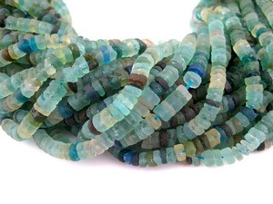 Roman-Glass-Cylinder-Heishi-Beads-5mm-Afghanistan-Green-15-Inch-Strand-beads
