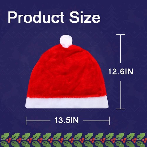 Weihnachtsmützen Auto Kopfstützenbezug - 4er Pack Weihnachtsmützen Deko rot/weiß - Bild 2 von 6