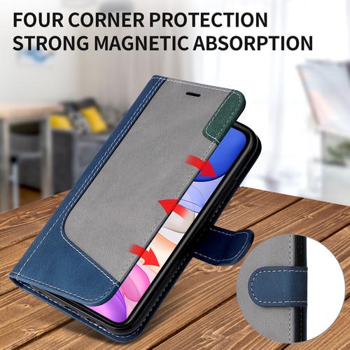 Klapp PU Leder Wallet Handy Hülle Tasche SchutzHülle Bumper Cover Etui Case KT5 - Picture 3 of 56
