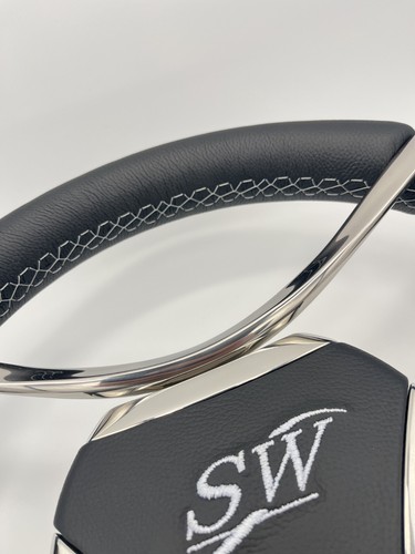 Lora Boat Steering Wheel Stainless Steel Spokes KEYED | Silver Wave Boat Logo - Picture 10 of 23
