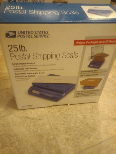 USPS Postversandwaage DS25 tragbare Kapazität 25 Pfund blau USB-Kabel