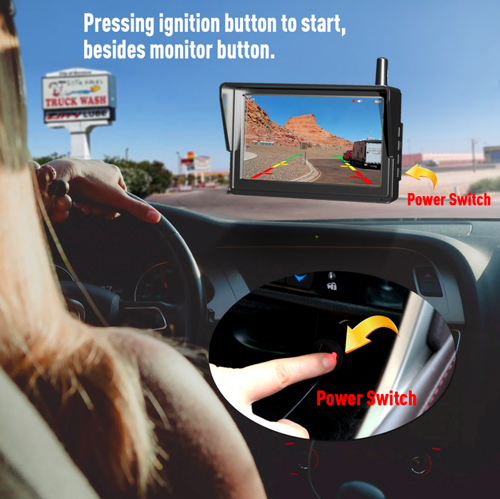 Wireless 5'' Monitor with Spare Tire Mount Backup Reverse Camera Jeep Wrangler - Picture 8 of 17