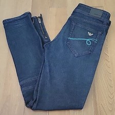 Emporio Armani Jeans Miley Cut Seamed Zipper Ankle Skinny Jeans Blue 26