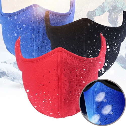 Winter Fleece Half Face Mask Windproof Ski Motorcycle Balaclava Ear Warm Earmuff - Picture 4 of 31