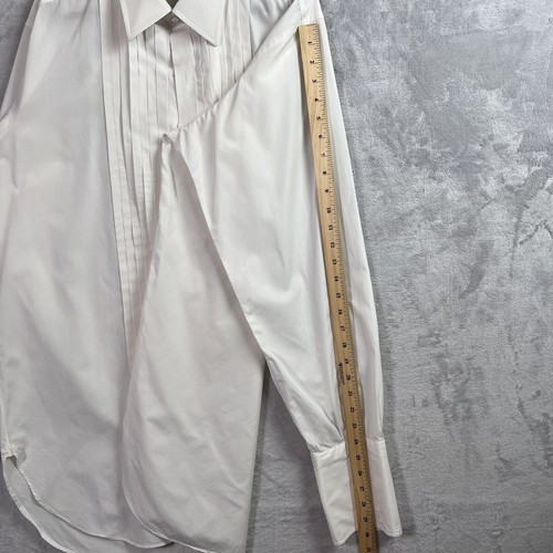 Camisa de vestir de esmoquin Turnbull & Asser para hombre XL?*LEER Blanco Noche Plisado Formal - Imagen 8 de 13