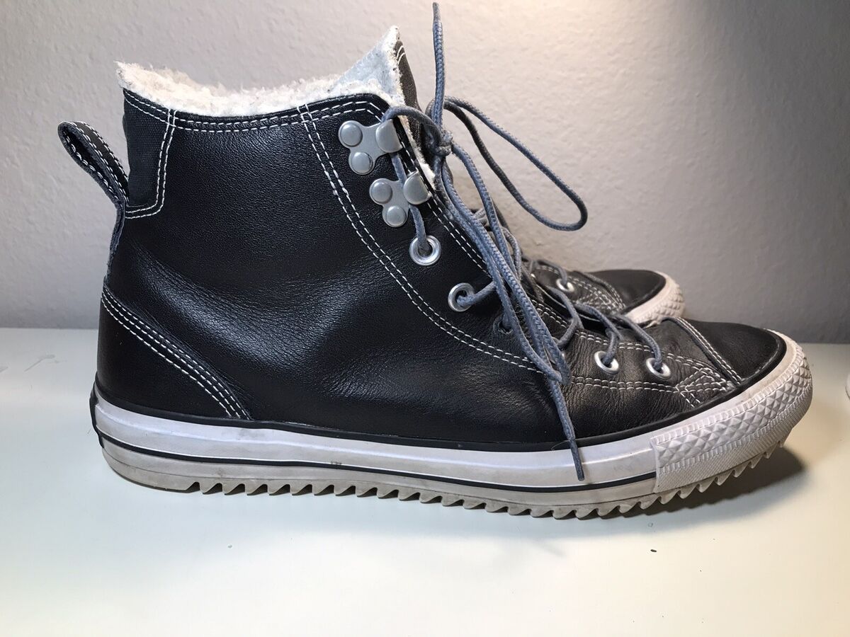 Converse Chuck Taylor City Hiker Black Shearling Hi Top Shoes Men s Sz 11