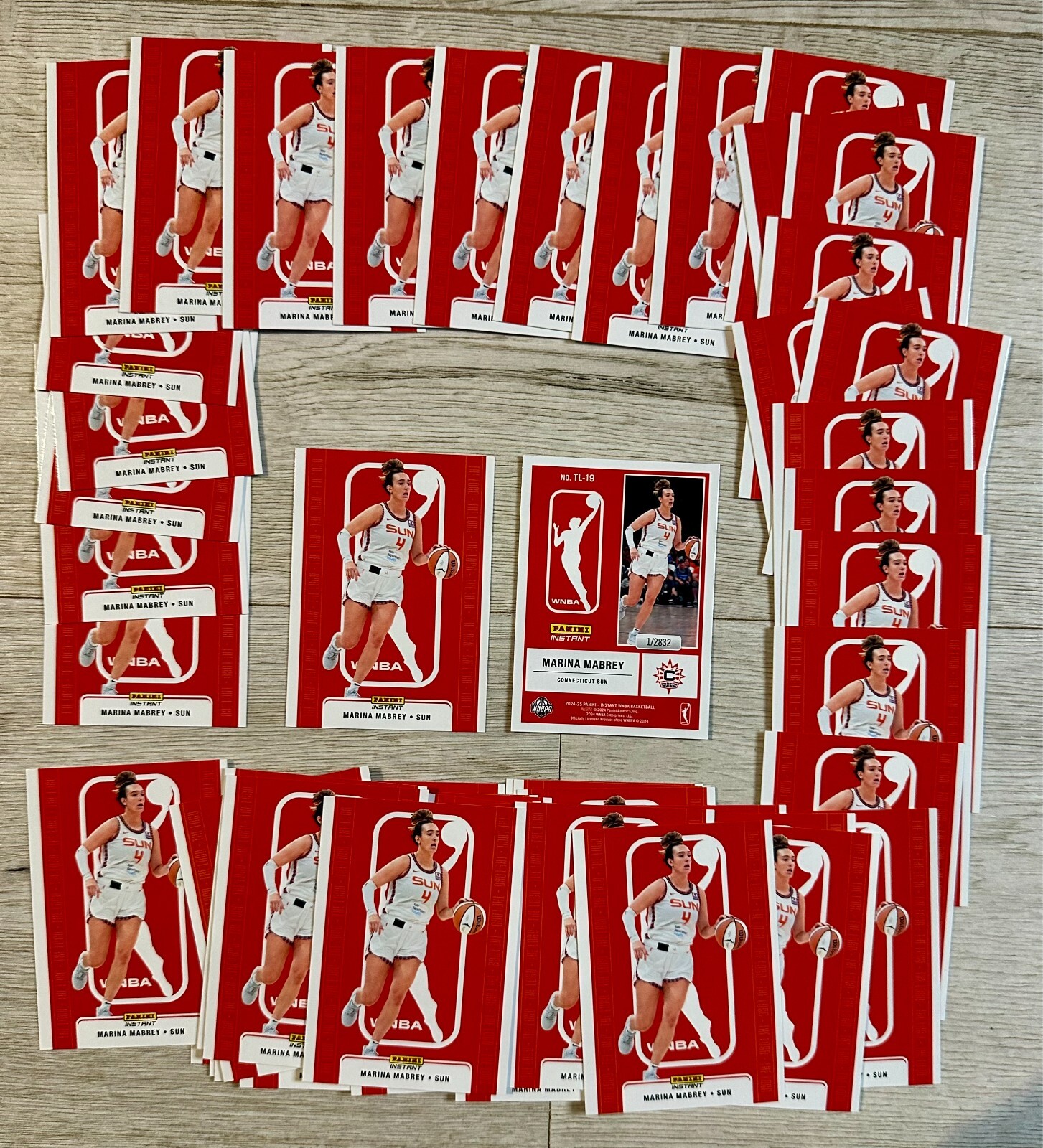 50x) LOT  2024 WNBA Panini Instant #TL-19 THE LOGO SSP #d 1/2832 Marina Mabrey