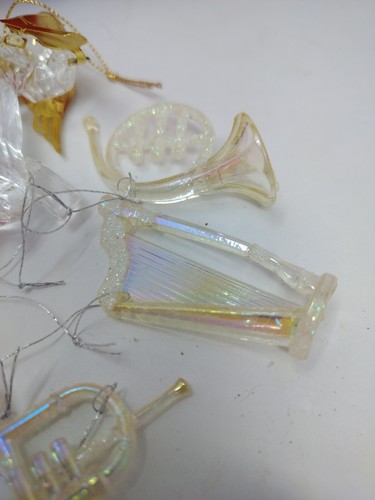 Acrylic Celluloid Christmas Musical Instrument Ornaments Angel Holographic Lot - Picture 17 of 18