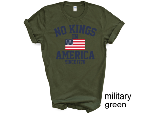 No Kings in America T-Shirt, Protest Shirt, Protest, Patriotic Tee, Liberal - Picture 14 of 27
