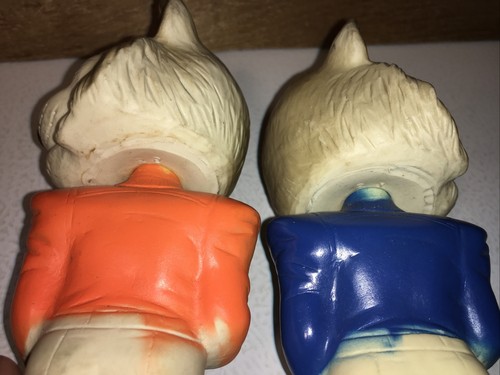 Vintage 1968 Moro Inc. Wildcat Football Mascots Rubber Bobble Heads Nodder - Picture 7 of 12