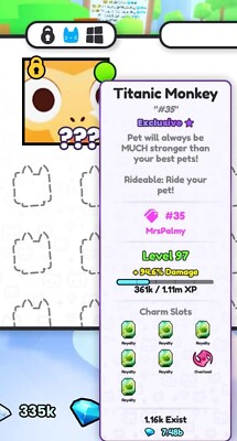 TITANIC MONKEY - LOW SERIAL #35 - PET SIMULATOR 99 