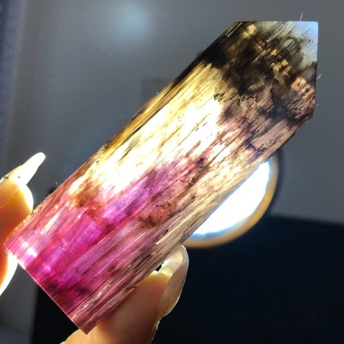 87g Natural Lepidolite Purple Mica Quartz Crystal Tower Wand Point Healing T401 - Picture 4 of 18