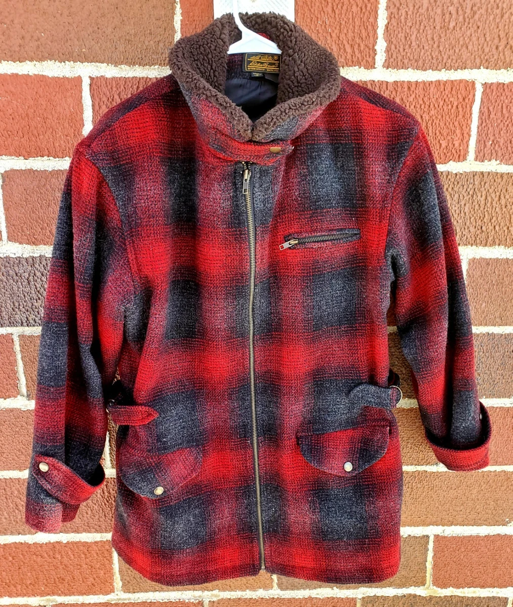Red and black plaid wool best sale jacket