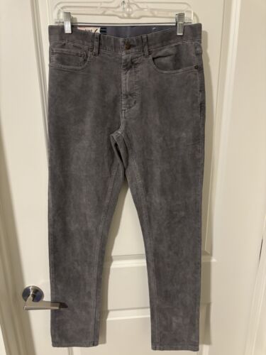 Marine Lagenlook Herren Stretch Slim Gerade Grau Frottee Cord Hose Neu ohne Etikett
