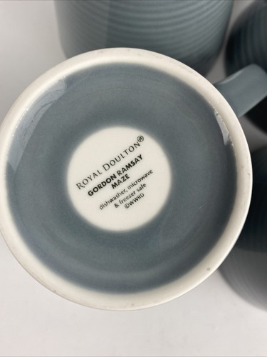 Royal Doulton Gordon Ramsey Maze Grey Mugs (set of 4) Excellent - Picture 8 of 8