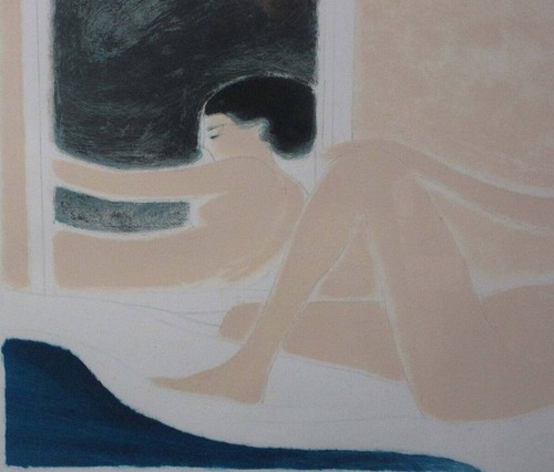 Andre Brasilier "Femme Nu" Lithographie Bleistift-Signatur gerahmt ED150 Ende 20. - Bild 3 von 10