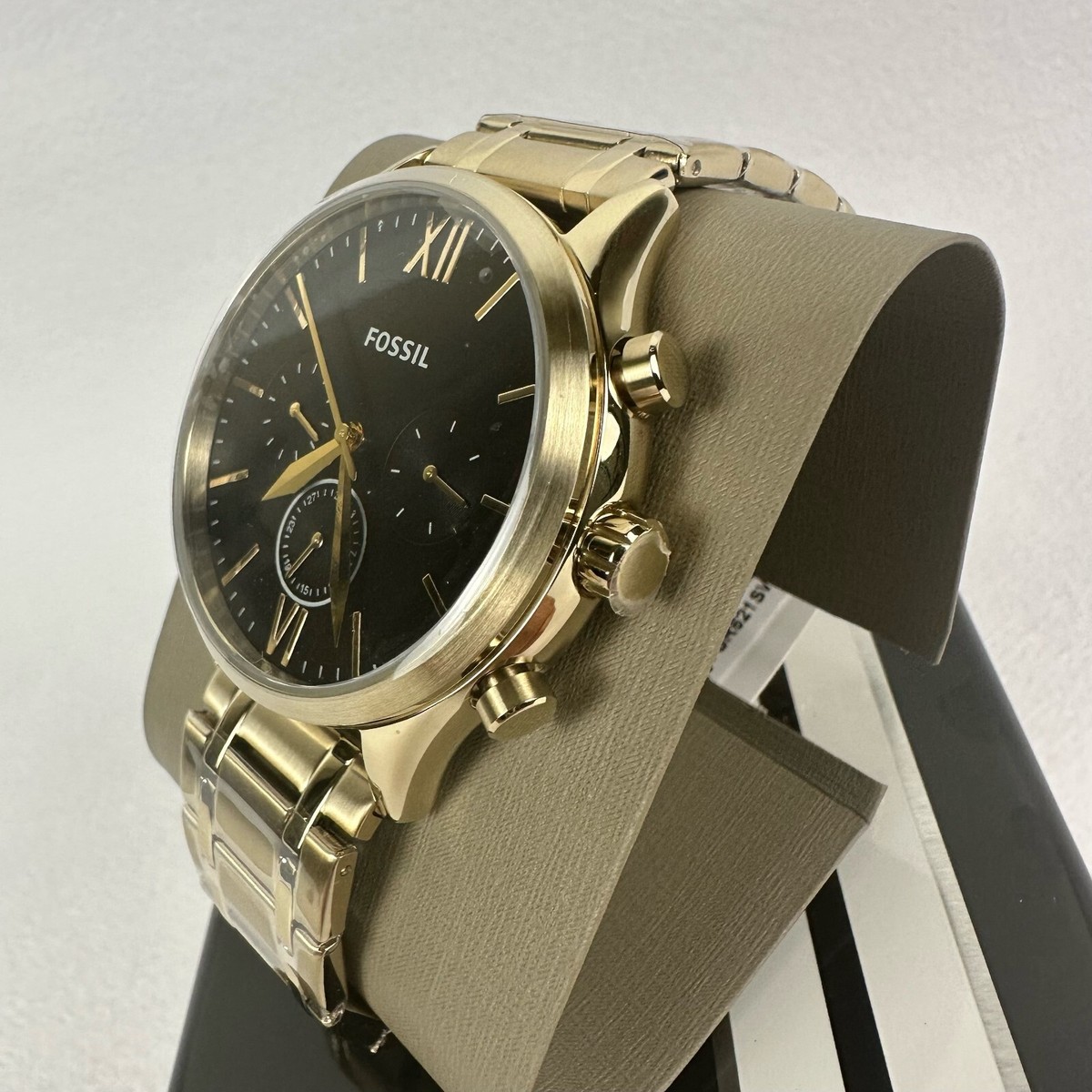 New Fossil Mens Fenmore Midsize Multifunction Gold-Tone