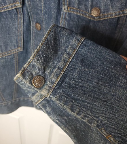 Giacca denim vintage anni 60-70 da uomo blu bar C western a maniche lunghe con bottoni - taglia M - Foto 4 di 12