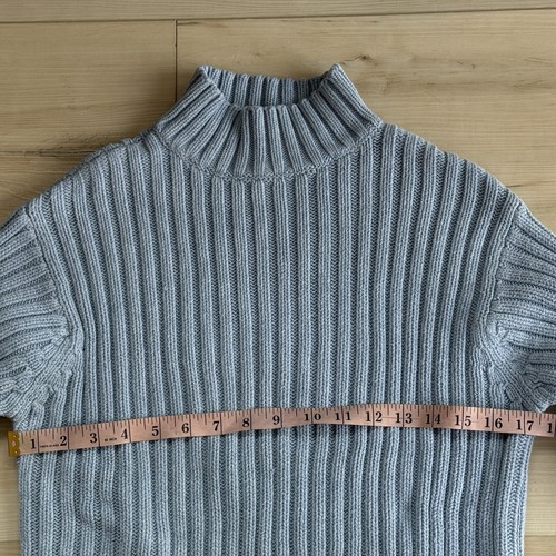VINTAGE 90s Y2K GAP KNIT SWEATER LIGHT BLUE RIPPBED Cable Gr. XS - Bild 3 von 9