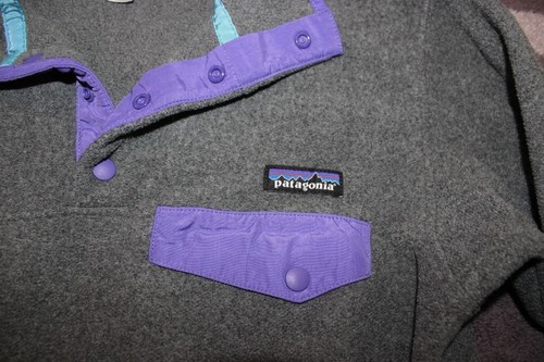 VTG Patagonia Synchilla Jacket Womens Small S Purple Gray Snap T Fleece Pullover - Picture 3 of 6