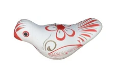 Pottery Pigeon Dove White Tonala Style Cancun Mexican Art Pottery Ornament