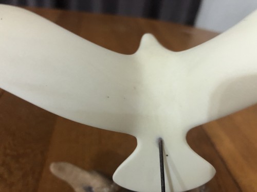 VINTAGE 1970s MCM JOHN PERRY SCULPTURE SEAGULL SOARING BURL WOOD - Picture 16 of 16