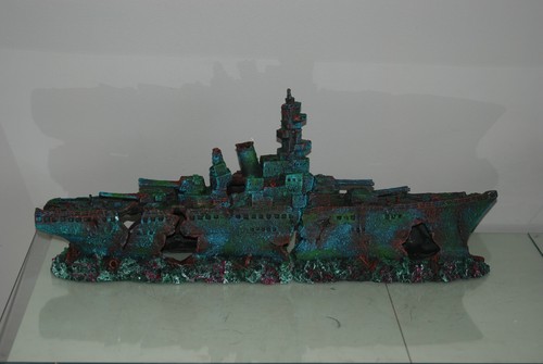 Aquarium Large Stunning Sunken Destroyer Two Part Battleship 68 x 14 x 26 cms - Picture 9 of 12