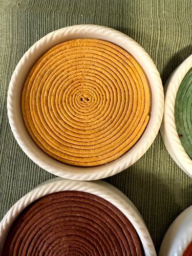 Vintage The Original Dir Coasters Co. 1960's Rope Edge Design Pottery Drink - Picture 5 of 10