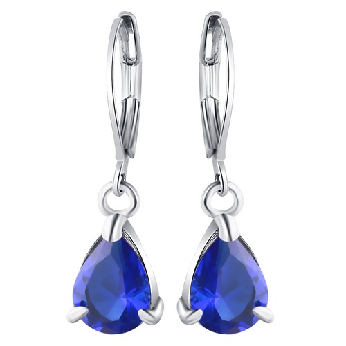 925 Silver Cubic Zirconia Wedding Bridal Drop Dangle Earrings Fashion Jewelry - Picture 18 of 23