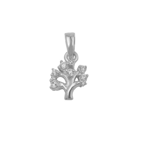 Kinder Frauen Lebensbaum Anhänger Kette mit weißen Zirkonia aus Echt Silber 925 - Bild 2 von 6