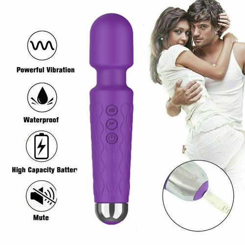 Großer wiederaufladbarer Dildo Stab 20 Geschwindigkeiten Vibrierender Klitorisstimulator AV weibliches Spielzeug - Bild 9 von 26
