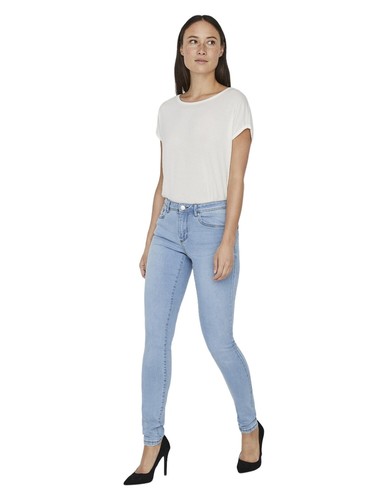 Vero Moda Jeans Para Mujer VMTANYA - Skinny Fit - Azul - Denim Claro De Algodón - Imagen 3 de 6
