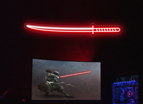 KATANA SCHWERT LED LICHT NEONSCHILD Wand KUNST PARTY BAR GESCHENK HAUSDEKOR ZIMMER JAPAN