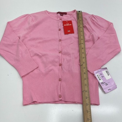JJ Basics Strawberry Pink Quarter Sleeve Button-Up Cardigan Women's Size L NEW - Picture 5 of 6