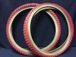 16 x 2.125 Red Comp 3 III tread Duro Gumwall BMX Tire