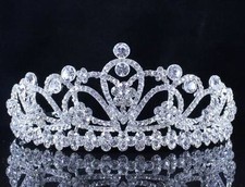 ELEGANT DAISY AUSTRIAN CRYSTAL RHINESTONE HAIR TIARA CROWN PROM WEDDING T119995