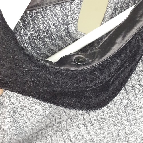 Review Jumper Removable Velvet Collar AU10 Charcoal Grey Black Vintage Style - Picture 5 of 8