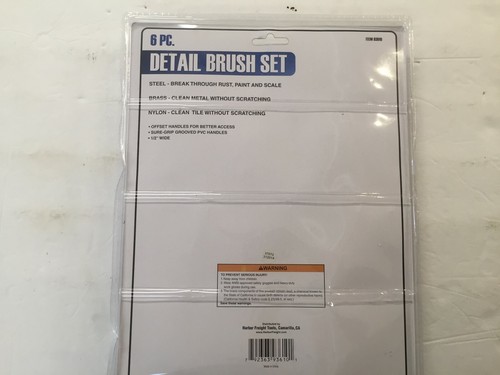 New 6pc Detail Brush Set ~ Steel Brass Nylon Cleaning ~ Harbor Freight - Picture 3 of 4