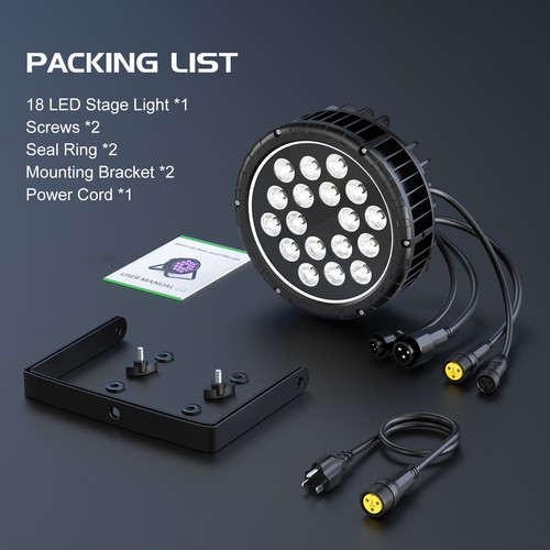 10X 270W RGBW Par Stage Light Waterproof IP65 Strobe Beam DJ Lights 18LED DMX512 - Picture 6 of 19