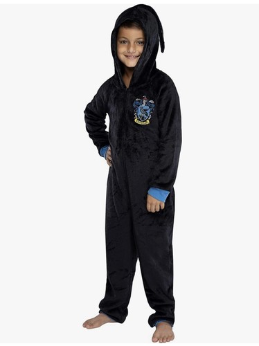 Harry Potter Unisex Kids Hooded Pajama Union Suit Ravenclaw 18/20 - Picture 4 of 9
