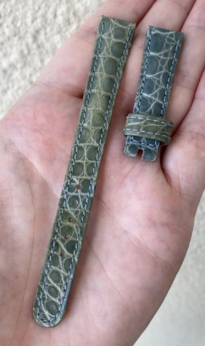 Authentic Rolex 14mm x 12mm Blue-Green Alligator Watch Strap Band 335149 OEM - Picture 2 of 7