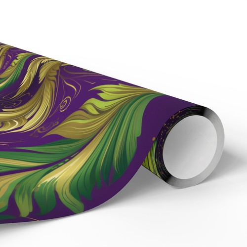 Elegant Leaf Pattern Wrapping Paper, Gift Wrap, Holiday Wrap, Green Gold Decor, - Bild 23 von 25