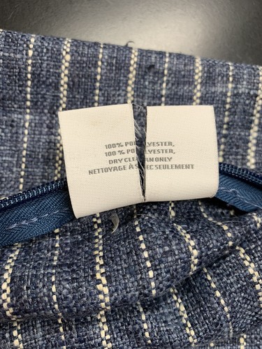 Restoration Hardware Sevilla Pinstripe Pillow Cover Sham Indigo Blue 36x14 - Picture 6 of 6
